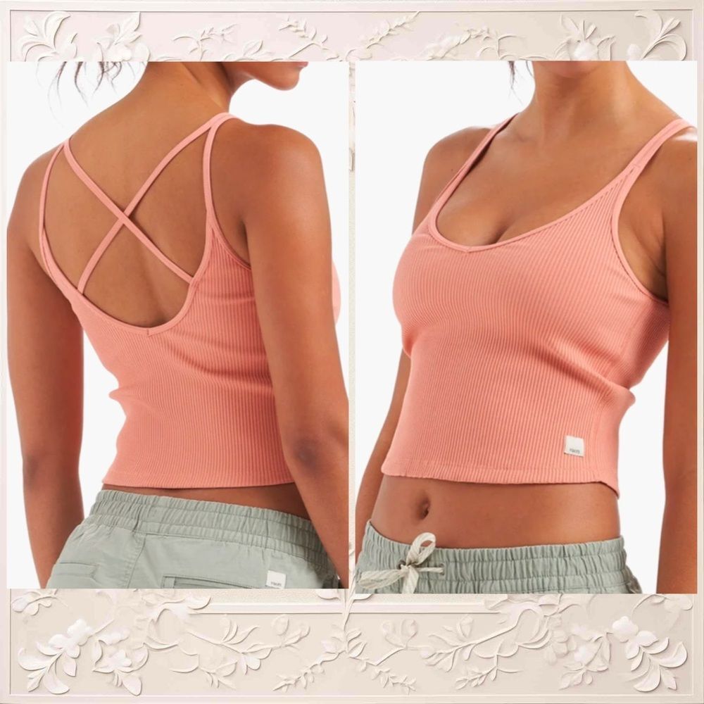 VUORI Rib Crop Tank Light Cinnamon size Medium NWT - Picture 2 of 8